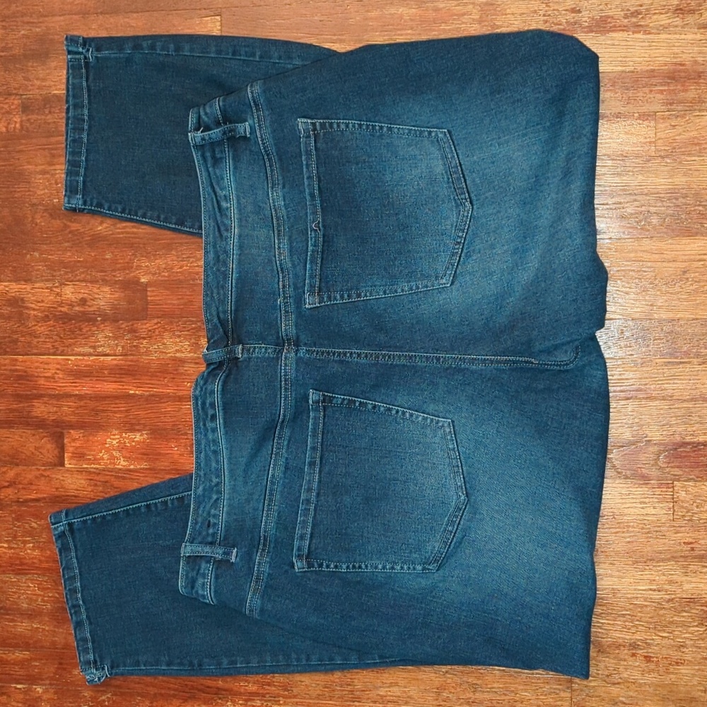 Lane Bryant dark blue plain stretchy straight leg denim jeans